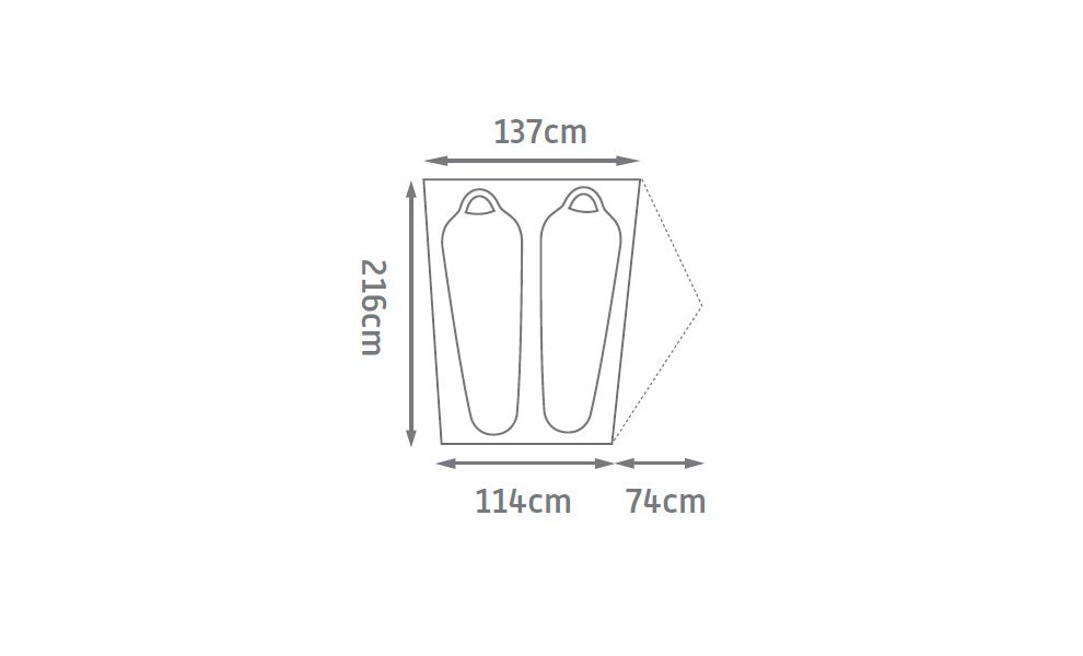 2-місний намет Kelty Late Start 2 2023: двошаровий, Кількість місць: 2, Колір: Grey, зображення 2