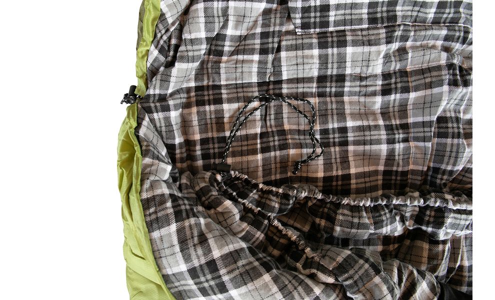 Зимовий кемпінговий спальник-ковдра Tramp Kingwood - Long до -10°C: широкий, з капюшоном, Максимальний зріст користувача: 200, Колір: Dark Olive/Grey, Сторона застібки: права, зображення 9