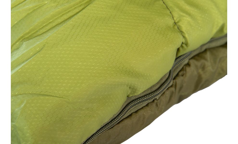 Зимовий кемпінговий спальник-ковдра Tramp Kingwood - Long до -10°C: широкий, з капюшоном, Максимальний зріст користувача: 200, Колір: Dark Olive/Grey, Сторона застібки: права, зображення 11