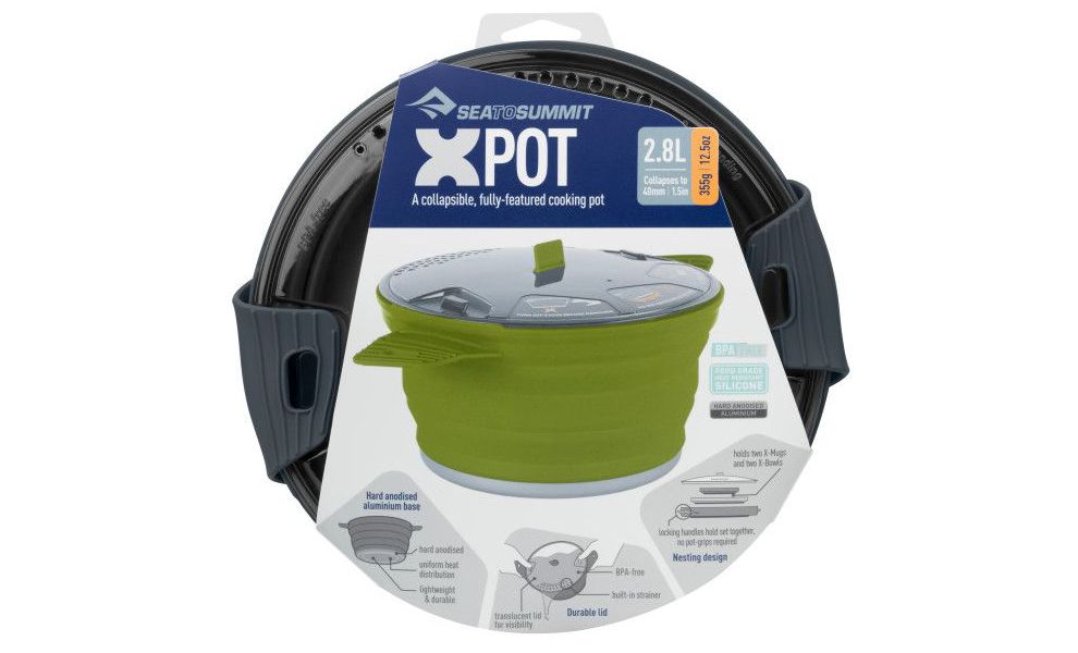 Складна туристична каструля для пальника Sea to Summit X-Pot (Charcoal) на 2,8 л, харчовий силікон, Об'єм: 2,8, Колір виробника: Charcoal, зображення 3