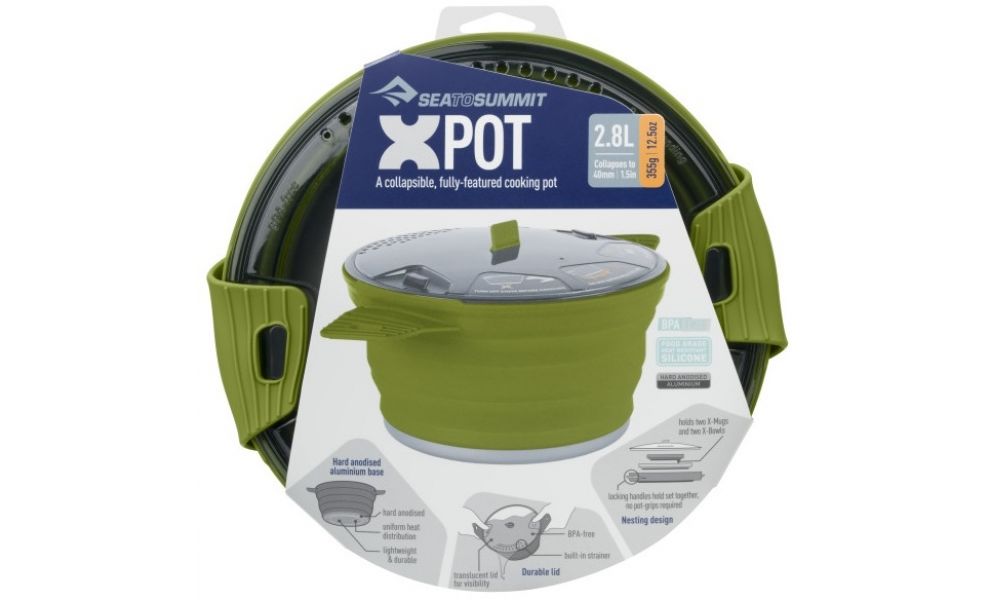 Складна туристична каструля для пальника Sea to Summit X-Pot (Olive) на 2,8 л, харчовий силікон, Об'єм: 2,8, Колір виробника: Olive, зображення 3