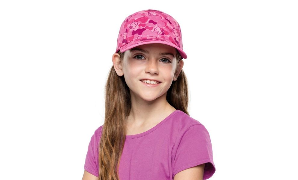 Кепка дитяча BUFF® Kids Hello Kitty 5 Panel (Camo Pink), Колір виробника: Camo Pink, зображення 4