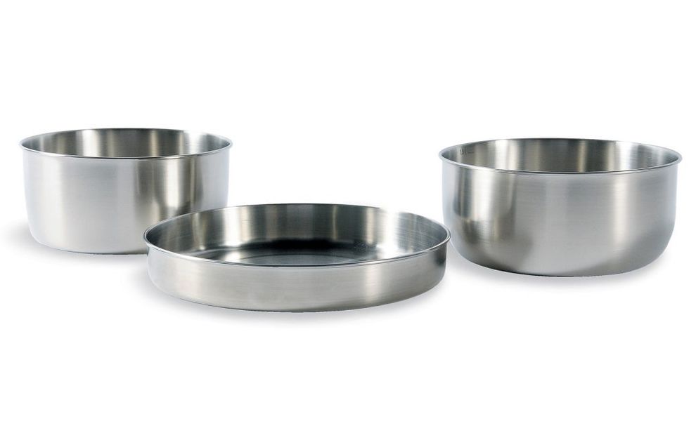 Туристичний набір сталевого посуду без ручок Tatonka Multi Pot Set: 2 каструлі, сковорода, зображення 2