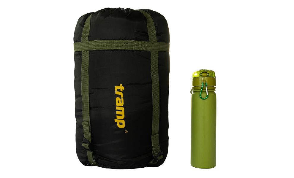 Демісезонний кемпінговий спальник-ковдра Tramp Sherwood - Long до -5°C: широкий, з капюшоном, Максимальний зріст користувача: 200, Колір: Dark Olive/Grey, Сторона застібки: ліва, зображення 13