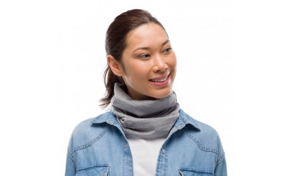 Мультишарф BUFF® Merino Lightweight (Solid Light Grey), Колір виробника: Solid Light Grey, зображення 2