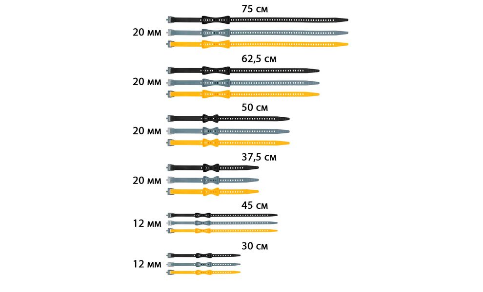 Стяжки Sea to Summit Stretch-Loc 25 (Yellow) 20 мм, 62,5 см, Ширина: 20, Довжина: 62,5, Колір: Yellow, зображення 2