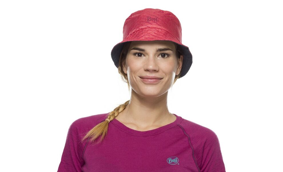 Двостороння панама BUFF® Travel Bucket (Collage Red/Black), Колір виробника: Collage Red/Black, Тип розміру: S/M, зображення 8