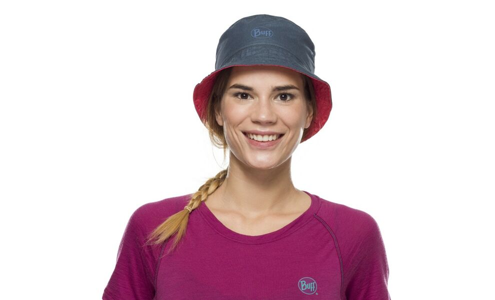 Двостороння панама BUFF® Travel Bucket (Collage Red/Black), Колір виробника: Collage Red/Black, Тип розміру: S/M, зображення 11