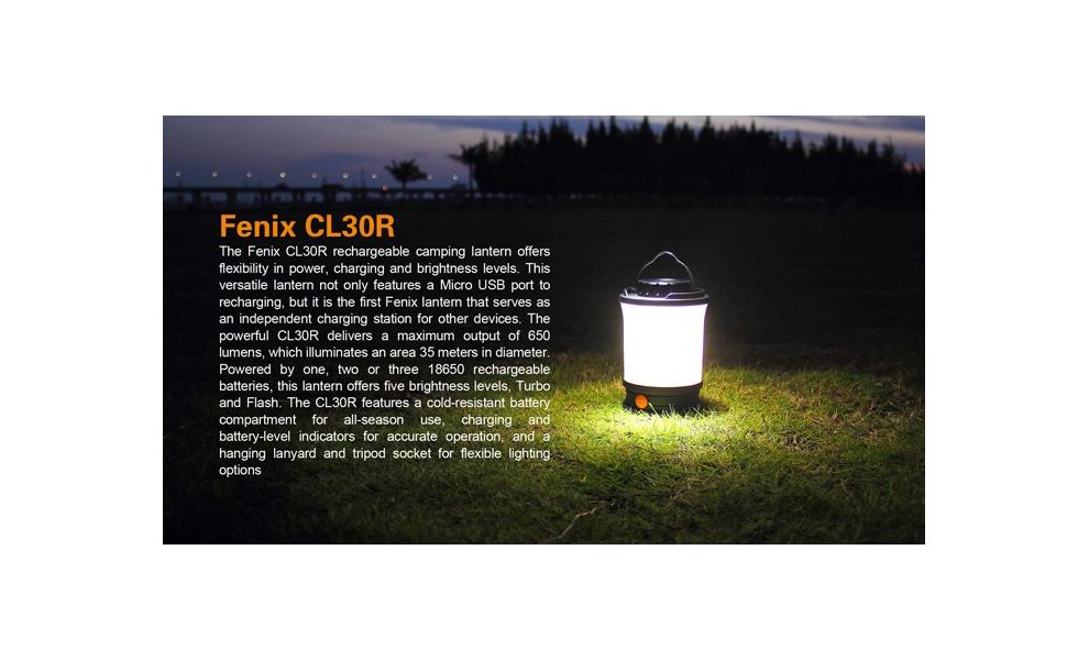 Кемпінговий ліхтар з акумулятором та функцією павербанк Fenix CL30R: Micro USB, Колір корпусу: Black, зображення 13