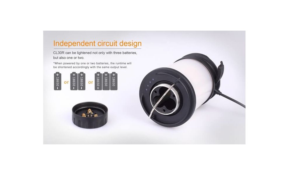 Кемпінговий ліхтар з акумулятором та функцією павербанк Fenix CL30R: Micro USB, Колір корпусу: Black, зображення 7