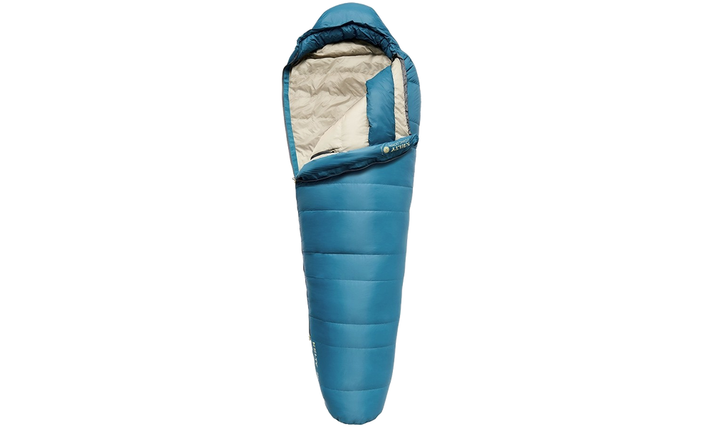 Зимовий пуховий спальник Kelty Cosmic Down 20 Regular 2023 до -6°C: з капюшоном, Максимальний зріст користувача: 183, Колір: Tapersty Blue/Smoke, Сторона застібки: права, зображення 2