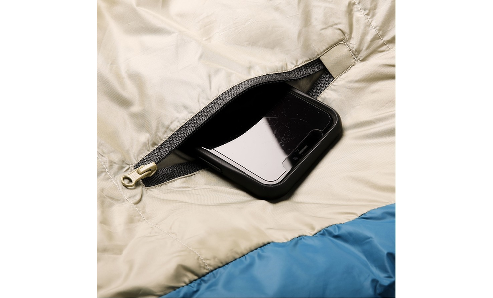 Зимовий пуховий спальник Kelty Cosmic Down 20 Regular 2023 до -6°C: з капюшоном, Максимальний зріст користувача: 183, Колір: Tapersty Blue/Smoke, Сторона застібки: права, зображення 3