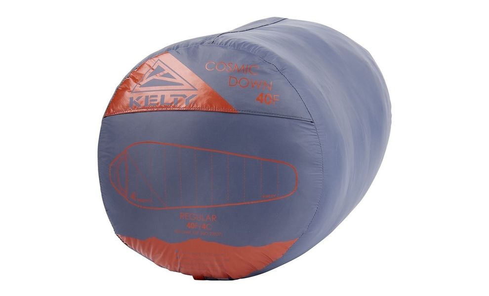 Демісезонний пуховий спальник Kelty Cosmic Down 40 Regular 2023 до +4°C: з капюшоном, Максимальний зріст користувача: 183, Колір: Duffle Bag/Smoke, Сторона застібки: права, зображення 4