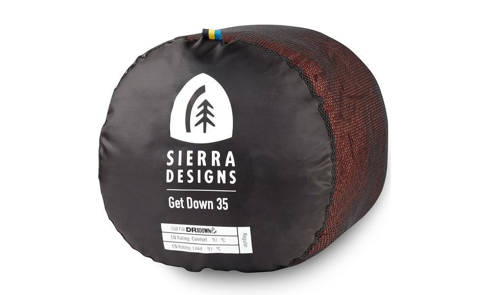 Демісезонний пуховий спальник Sierra Designs Get Down 550F 35 - Long до -3°C: з капюшоном, Максимальний зріст користувача: 198, Колір: Red, Сторона застібки: ліва, зображення 7