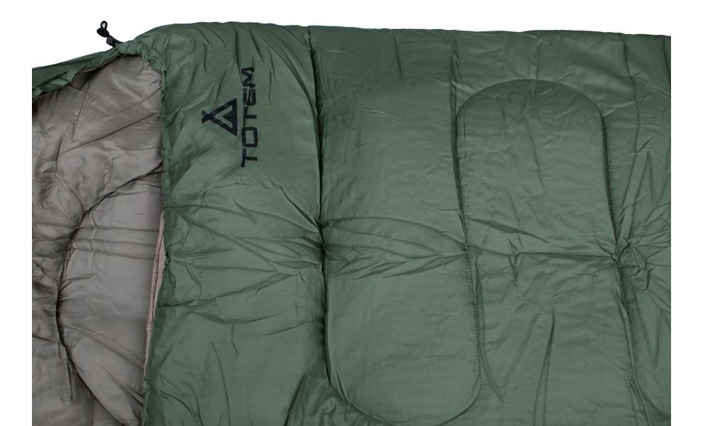 Демісезонний кемпінговий спальник-ковдра Totem Fisherman XXL до 10°C: з капюшоном, Максимальний зріст користувача: 205, Колір: Green, Сторона застібки: ліва, зображення 4