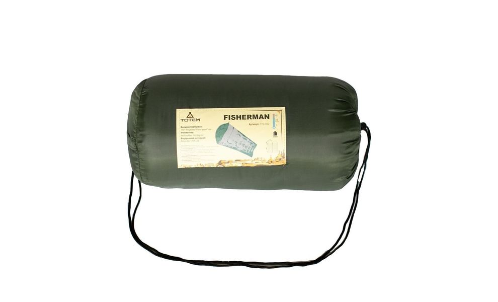 Демісезонний кемпінговий спальник-ковдра Totem Fisherman XXL до 10°C: з капюшоном, Максимальний зріст користувача: 205, Колір: Green, Сторона застібки: ліва, зображення 10
