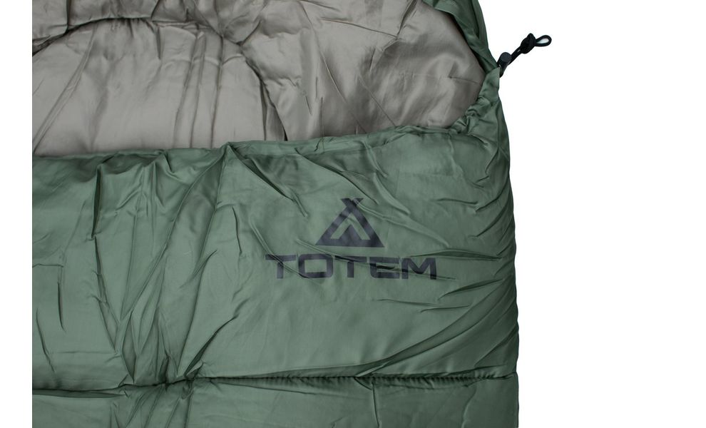 Демісезонний кемпінговий спальник-ковдра Totem Fisherman до 10°C: з капюшоном, Максимальний зріст користувача: 205, Колір: Green, Сторона застібки: права, зображення 4
