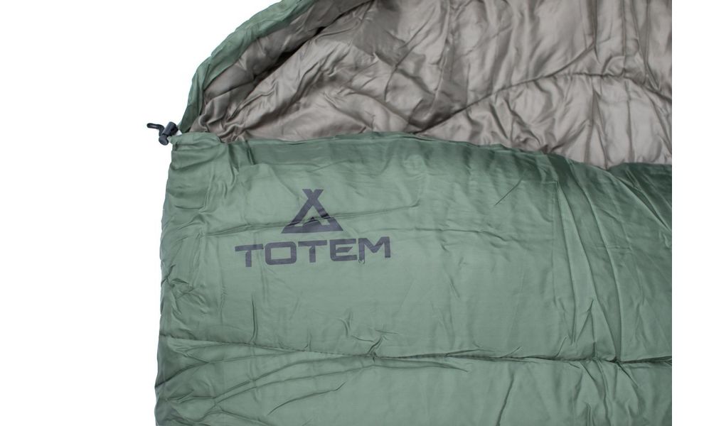 Демісезонний кемпінговий спальник-ковдра Totem Fisherman XXL до 10°C: з капюшоном, Максимальний зріст користувача: 205, Колір: Green, Сторона застібки: права, зображення 8