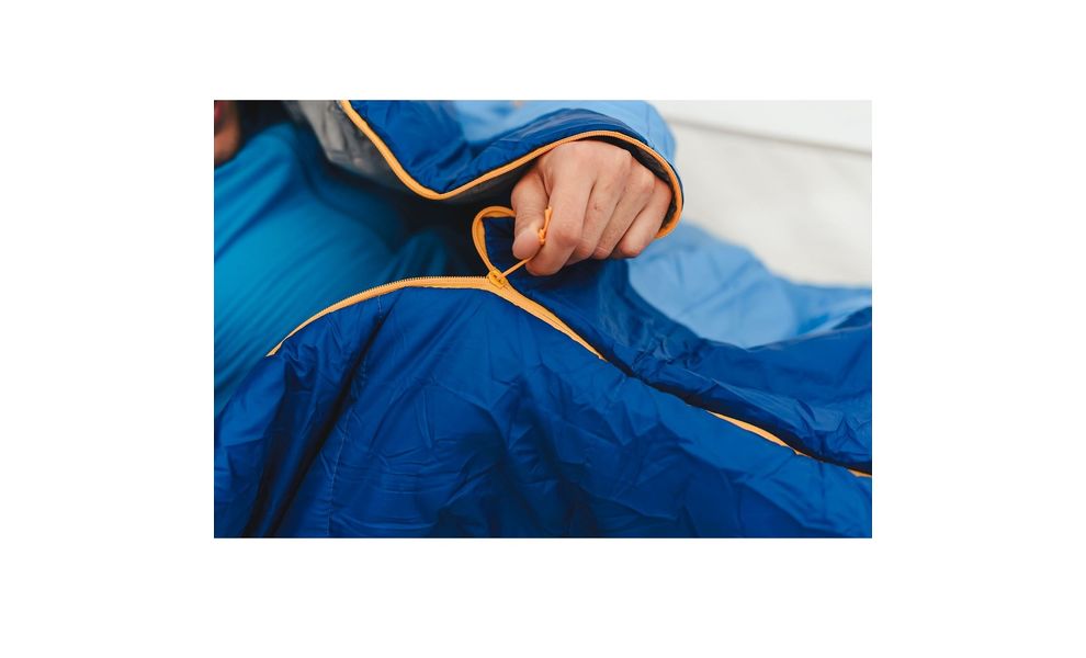 Демісезонний туристичний спальник Turbat Vatra 2S (2021) 175 до 0°C: з капюшоном, Максимальний зріст користувача: 175, Колір: Azure Blue/Estate Blue, Сторона застібки: центр, зображення 6