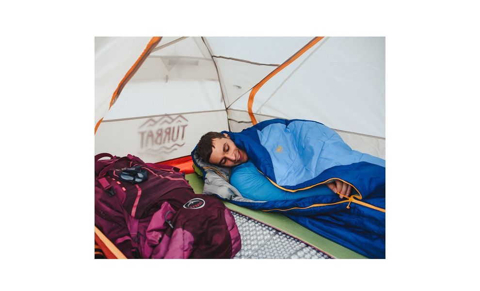 Демісезонний туристичний спальник Turbat Vatra 2S (2021) 175 до 0°C: з капюшоном, Максимальний зріст користувача: 175, Колір: Azure Blue/Estate Blue, Сторона застібки: центр, зображення 8
