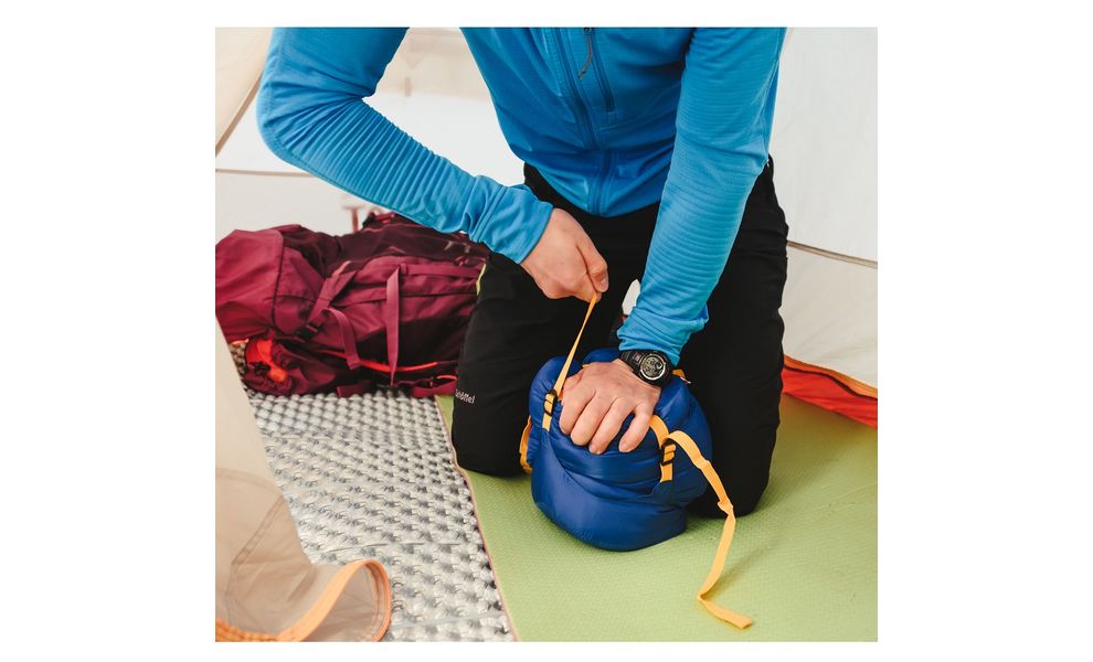 Демісезонний туристичний спальник Turbat Vatra 2S (2021) 175 до 0°C: з капюшоном, Максимальний зріст користувача: 175, Колір: Azure Blue/Estate Blue, Сторона застібки: центр, зображення 10