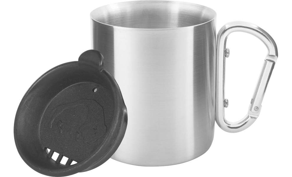 Туристична термочашка з кришкою та ручкою-карабіном Tatonka Thermo Mug Carabiner на 250 мл, нержавіюча сталь, зображення 2