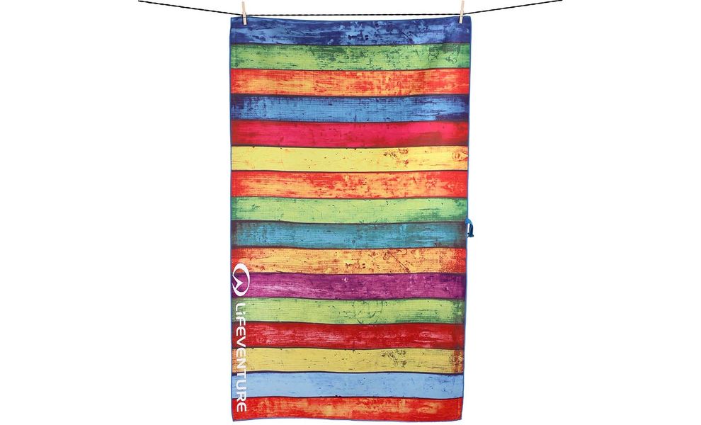 Швидкосохнучий рушник з мікрофібри Lifeventure Soft Fibre Printed - Giant (Striped Planks), 150x90 см, Тип розміру: Giant, Колір: Striped Planks, зображення 2