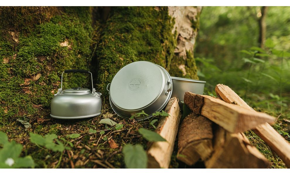 Кемпінговий набір алюмінієвого посуду Easy Camp Adventure - L: 2 каструлі, сковорода, чайник, Тип комплекту: Set L, зображення 2
