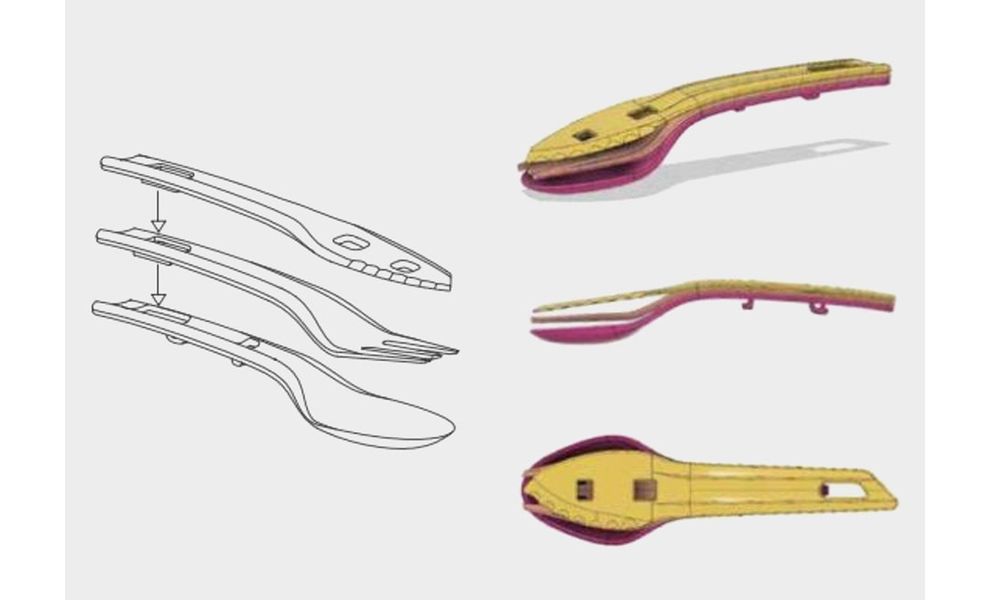 Туристичний набір столових приборів Wildo OCYs (Raspberry) (виделка, ложка, ніж), харчовий пластик, Колір виробника: Raspberry, зображення 2