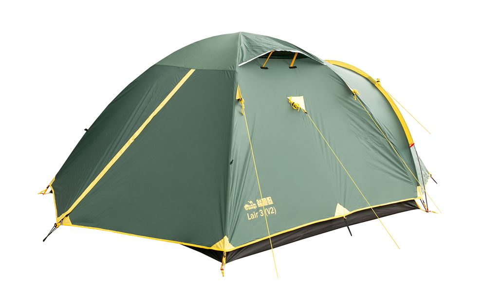 3-місний намет Tramp Lair 3 V2 (2022): двошаровий, з тамбуром, Кількість місць: 3, Колір: Green/Yellow, зображення 7