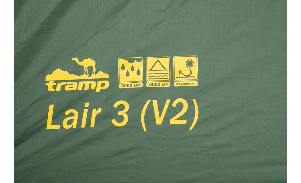 3-місний намет Tramp Lair 3 V2 (2022): двошаровий, з тамбуром, Кількість місць: 3, Колір: Green/Yellow, зображення 14