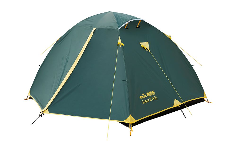 Намет Tramp TRT-055 Scout 2 V2 (Green/Yellow), 2-місний, Кількість місць: 2, Колір: Green/Yellow, зображення 3