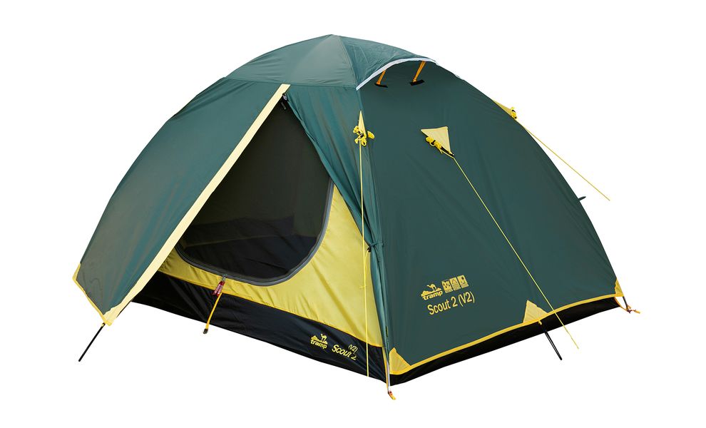 Намет Tramp TRT-055 Scout 2 V2 (Green/Yellow), 2-місний, Кількість місць: 2, Колір: Green/Yellow, зображення 4