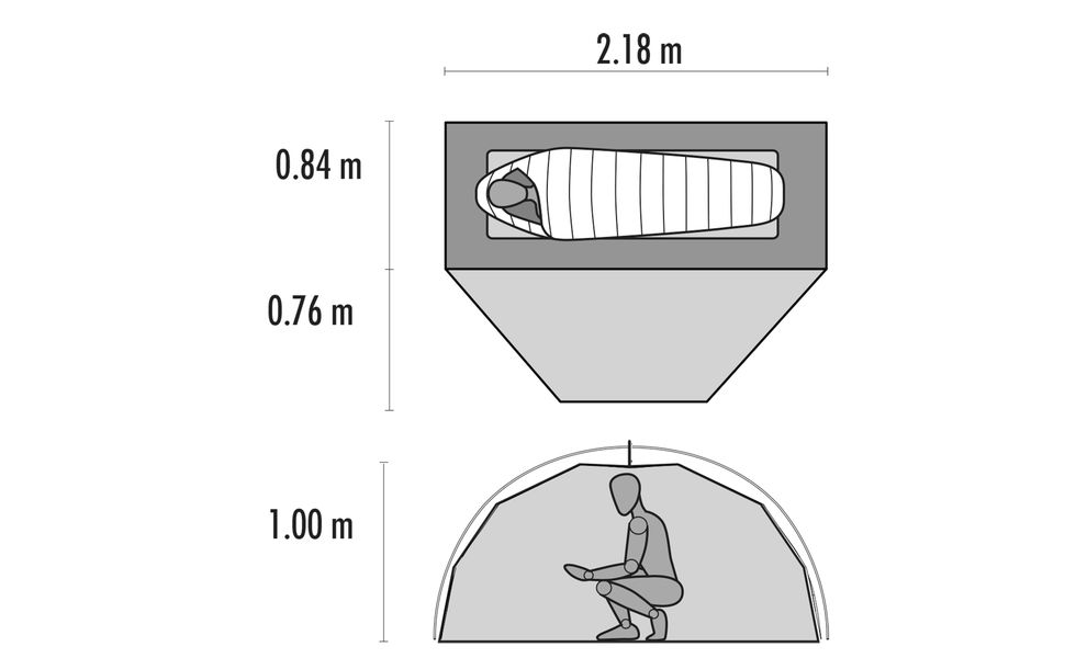 1-місний намет MSR Elixir 1 (Grey): двошаровий, Кількість місць: 1, Колір: Grey, зображення 2