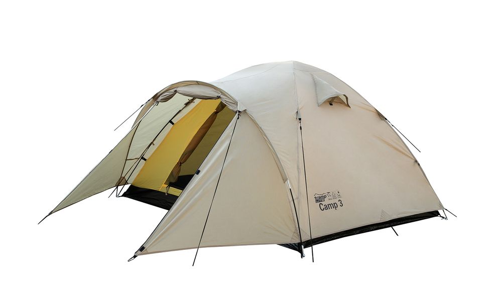 3-місний намет Tramp Camp 3 (Sand): двошаровий, з тамбуром, Кількість місць: 3, Колір: Sand/Black, зображення 3