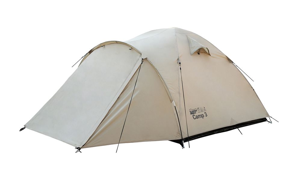 3-місний намет Tramp Camp 3 (Sand): двошаровий, з тамбуром, Кількість місць: 3, Колір: Sand/Black, зображення 4