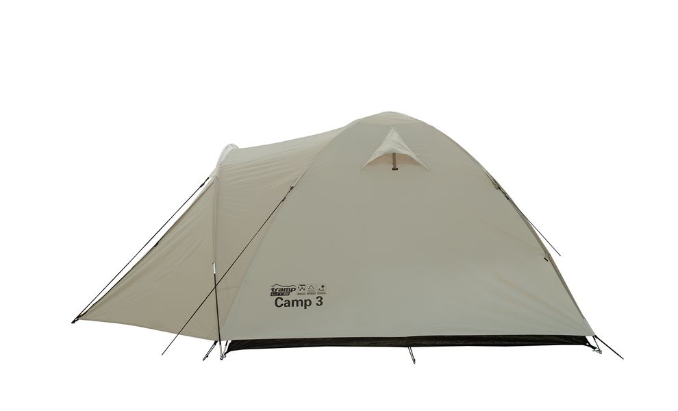 3-місний намет Tramp Camp 3 (Sand): двошаровий, з тамбуром, Кількість місць: 3, Колір: Sand/Black, зображення 5