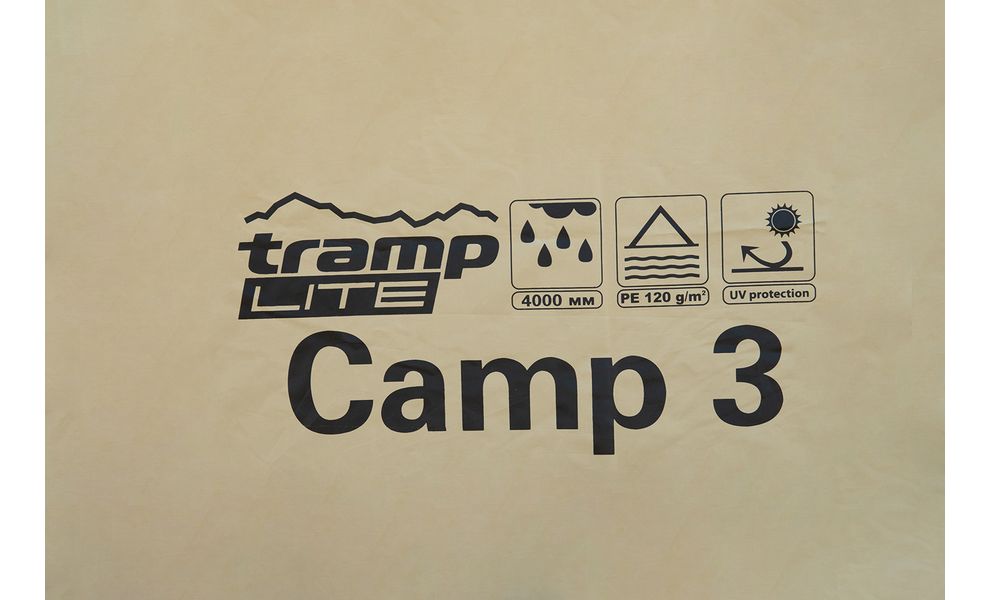 3-місний намет Tramp Camp 3 (Sand): двошаровий, з тамбуром, Кількість місць: 3, Колір: Sand/Black, зображення 27
