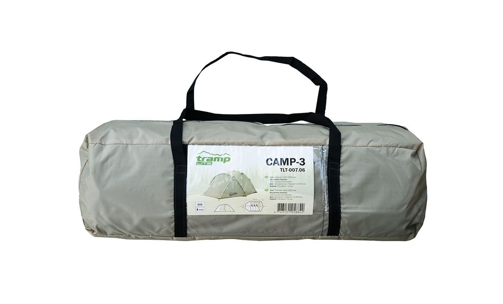 3-місний намет Tramp Camp 3 (Sand): двошаровий, з тамбуром, Кількість місць: 3, Колір: Sand/Black, зображення 28