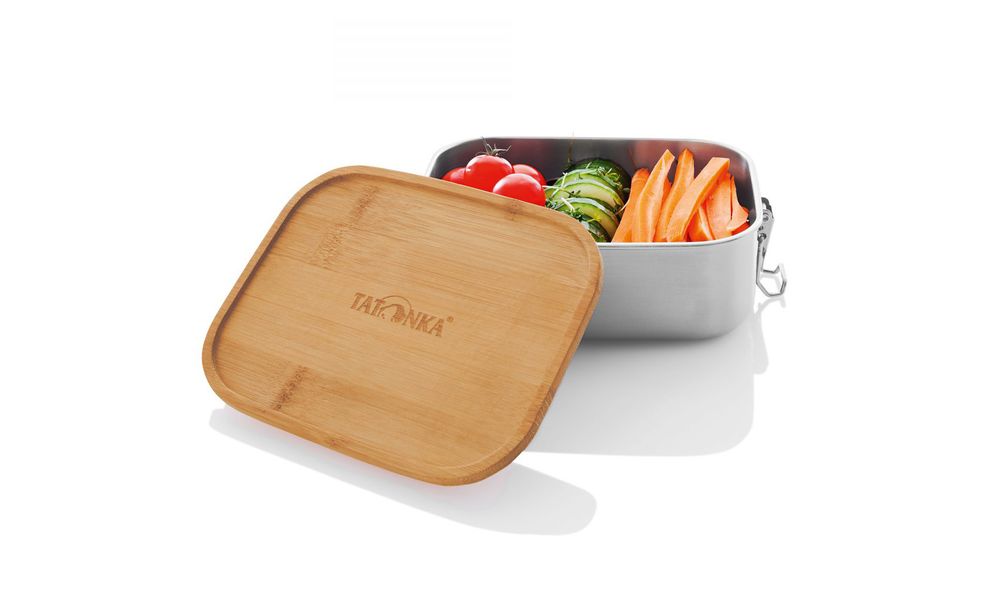 Туристичний ланчбокс з бамбуковою кришкою Tatonka Lunch Box I Bamboo на 800 мл, нержавіюча сталь, Об'єм: 800, зображення 4