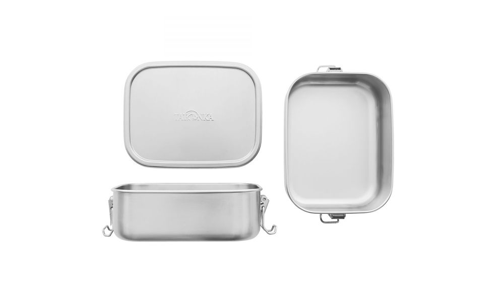 Туристичний ланчбокс з ручками-замками  Tatonka Lunch Box I Lock на 800 мл, нержавіюча сталь, Тип контейнеру: 1 відділення, Об'єм: 800, зображення 2