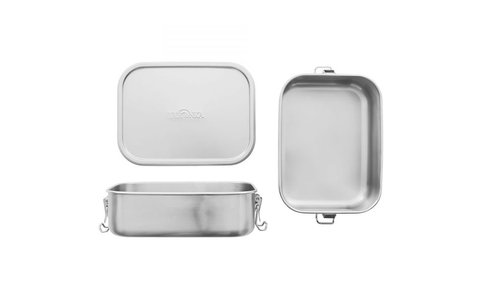 Туристичний ланчбокс з ручками-замками Tatonka Lunch Box I Lock на 1000 мл, нержавіюча сталь, Тип контейнеру: 1 відділення, Об'єм: 1000, зображення 2