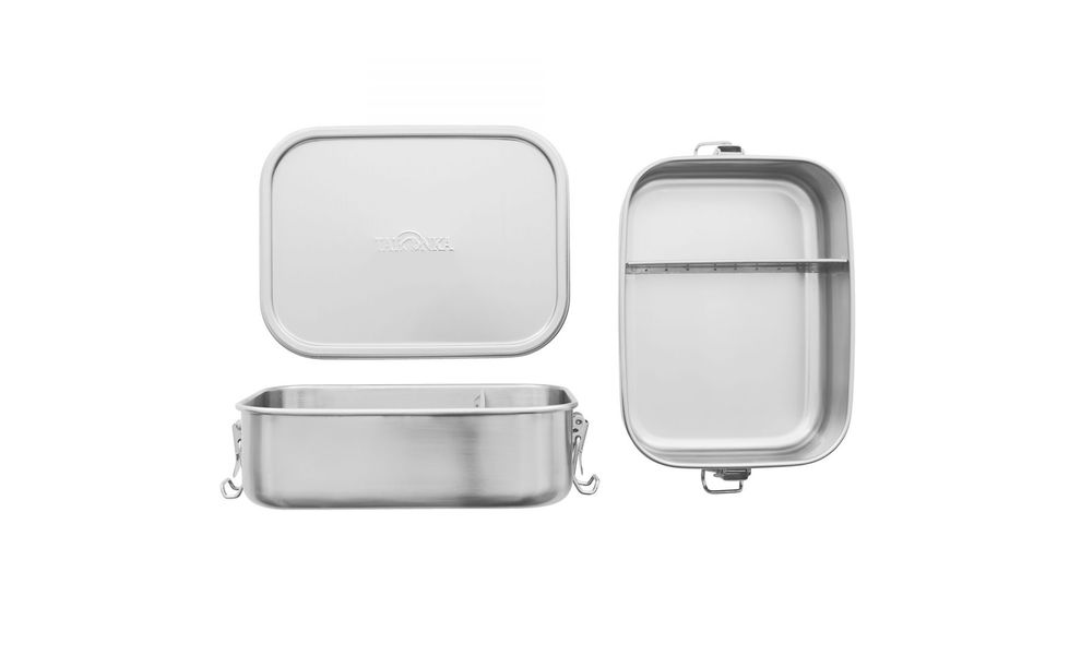 Туристичний ланчбокс з 2 відділеннями та ручками-замками Tatonka Lunch Box II Lock на 1000 мл, нержавіюча сталь, Тип контейнеру: 2 відділення, Об'єм: 1000, зображення 2