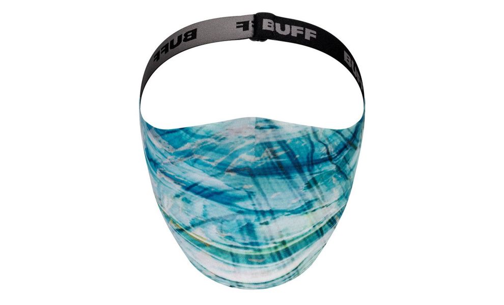 Захисна маска BUFF® Filter Mask (Makrana Sky Blue), Колір: Makrana Sky Blue, Захисні маски Розмір (варіація, як у виробника): Регульований, зображення 3