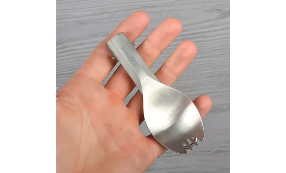 Складна туристична ложка-виделка Esbit FSP17-TI, титан, зображення 3