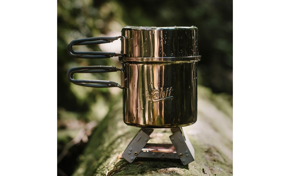 Похідний набір посуду з нержавіючої сталі Esbit PT1000ST на 1–2 особи: каструля, миска, зображення 4