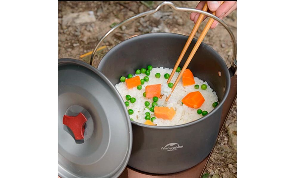 Туристичний казанок для вогнища Naturehike NH17D021-G на 4 л, анодований алюміній, зображення 4