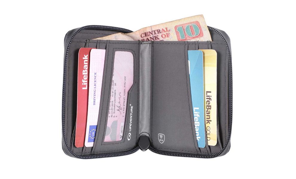 Гаманець на блискавці з захистом для карток Lifeventure Recycled RFID Bi-Fold Wallet (Grey), Колір виробника: Grey, зображення 3