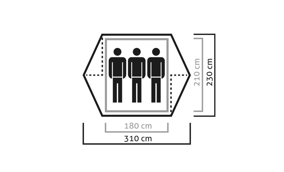 3-місний намет Salewa Denali 3: двошаровий, Кількість місць: 3, Колір: 5311 Cactus/Grey, зображення 2