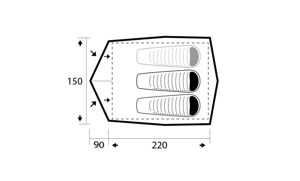 2-місний намет Trimm Comet (Sand): двошаровий, Кількість місць: 2, Колір: Sand, зображення 2